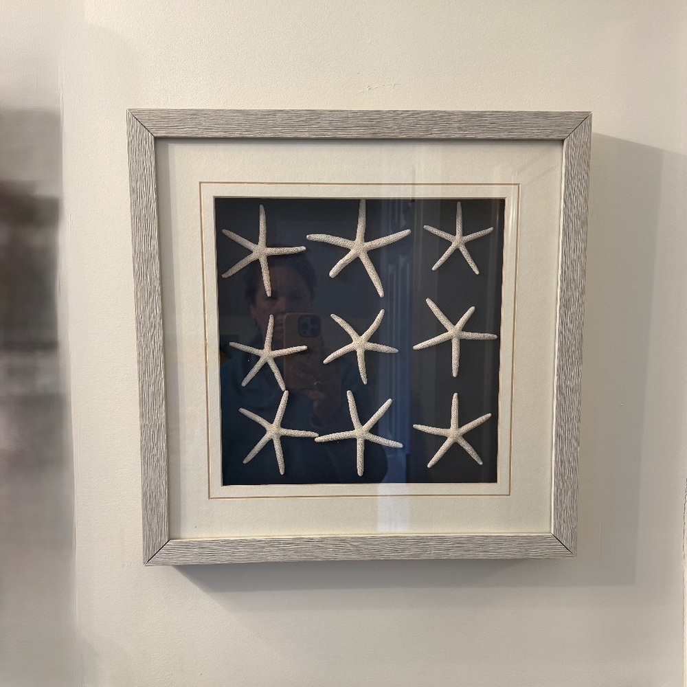 Starfish Art Shadowbox, Bed, Bath & Beyond White, Navy & Gray
